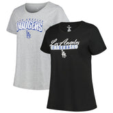 Los Angeles Dodgers Profile Women's Plus Size T-Shirt Combo Pack On Sale