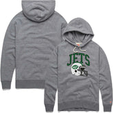 New York Jets Homage Retro Helmet Raglan Pullover Tri-Blend Hoodie Gray - NFL
