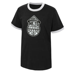 NBA - Brooklyn Nets Youth Hoop City Hometown Ringer T-Shirt - Black