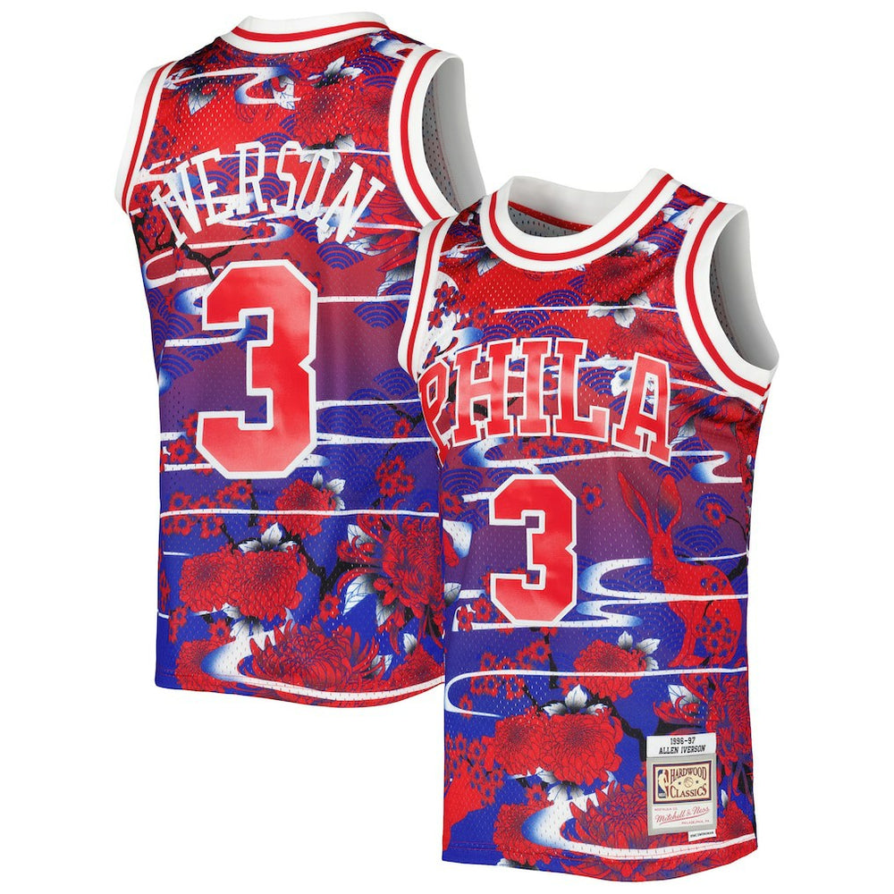 Mitchell & Ness - Allen Iverson Philadelphia 76ers 1996/97 Hardwood Classics Lunar New Year Swingman Jersey - Red