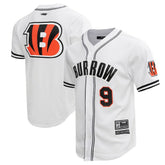 Joe Burrow Cincinnati Bengals Pro Standard Mesh Baseball Button-Up T-Shirt White - NFL