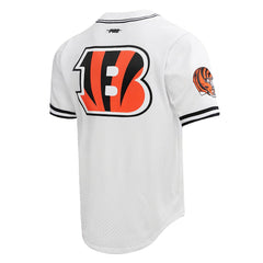 Joe Burrow Cincinnati Bengals Pro Standard Mesh Baseball Button-Up T-Shirt White - NFL