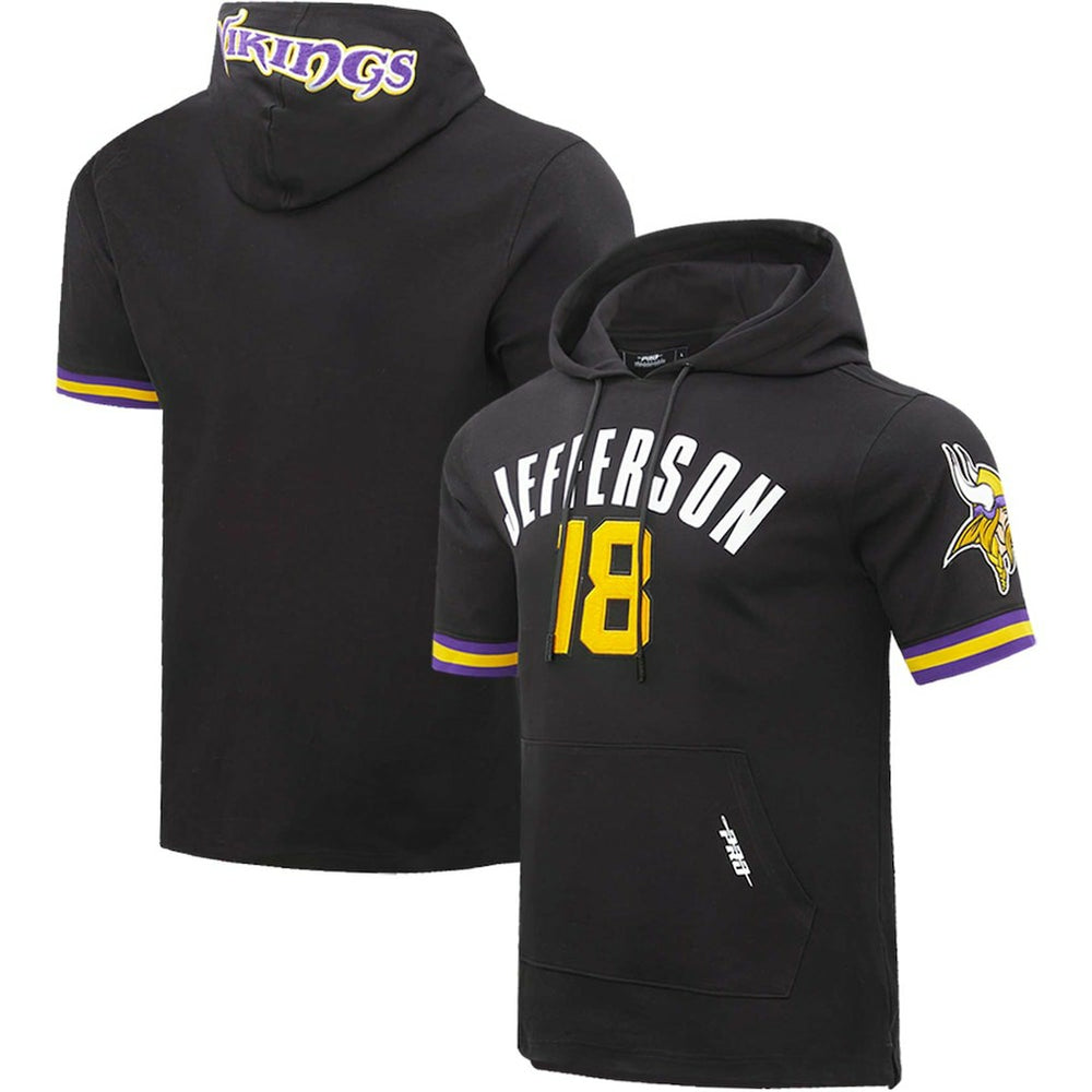 Justin Jefferson Minnesota Vikings Pro Standard Player Name & Number Hoodie T-Shirt Black - NFL