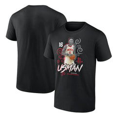 NBA - Usman Garuba Houston Rockets Player Name & Number Competitor T-Shirt - Black