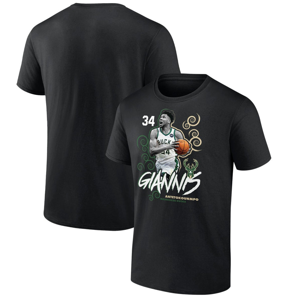 NBA - Giannis Antetokounmpo Milwaukee Bucks Competitor T-Shirt - Black