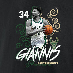 NBA - Giannis Antetokounmpo Milwaukee Bucks Competitor T-Shirt - Black
