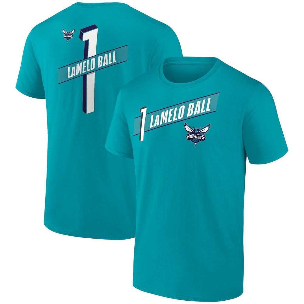 NBA - LaMelo Ball Charlotte Hornets Full-Court Press Name & Number T-Shirt - Aqua