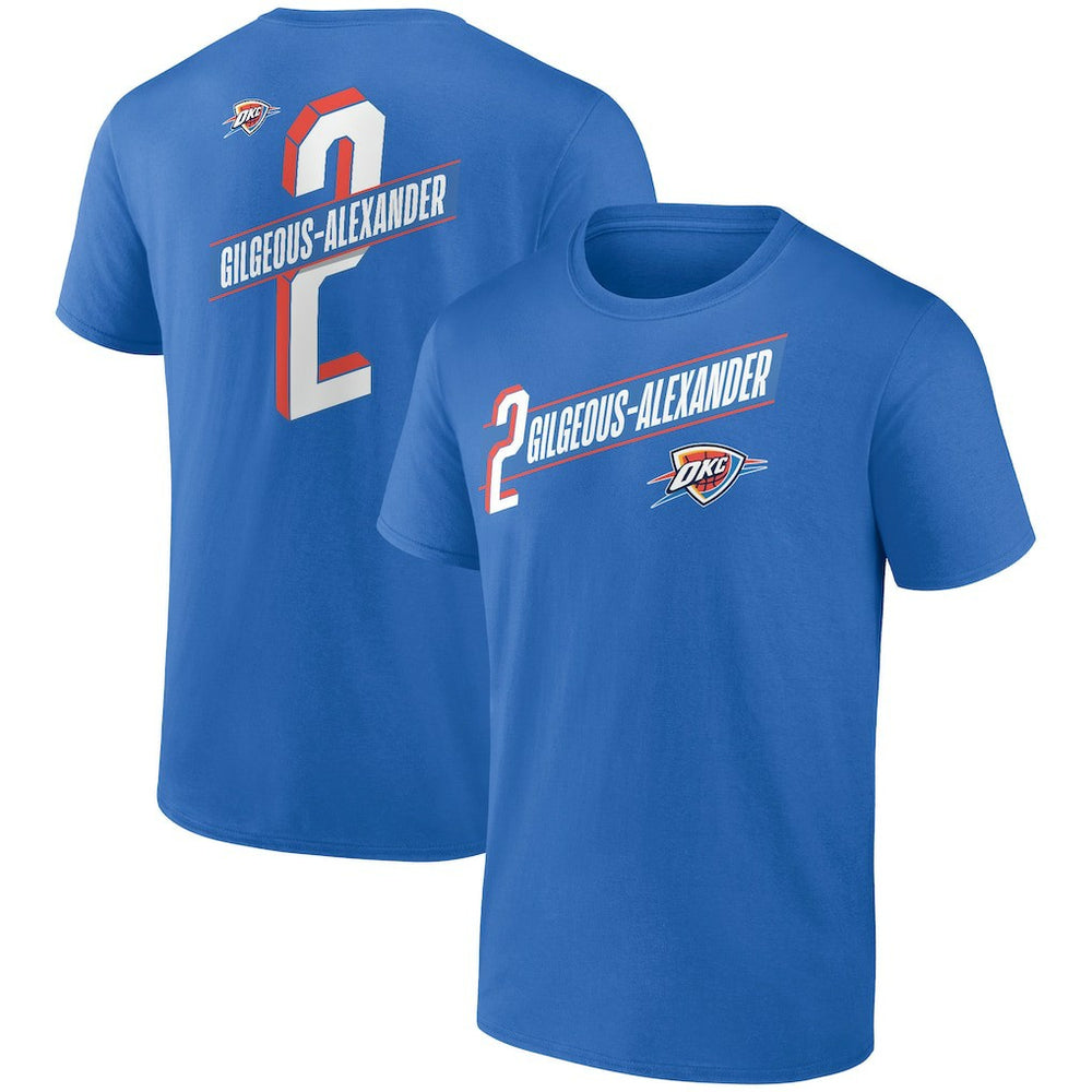NBA - Shai Gilgeous-Alexander Oklahoma City Thunder Full-Court Press Name & Number T-Shirt - Blue
