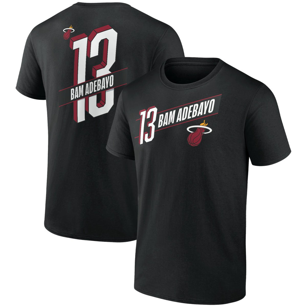 NBA - Bam Adebayo Miami Heat Full-Court Press Name & Number T-Shirt - Black
