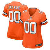 Denver Broncos Women's Alternate Custom Game Jersey Orange - Nike