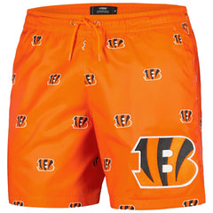 Cincinnati Bengals Pro Standard Allover Print Mini Logo Shorts Orange - NFL
