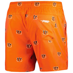 Cincinnati Bengals Pro Standard Allover Print Mini Logo Shorts Orange - NFL