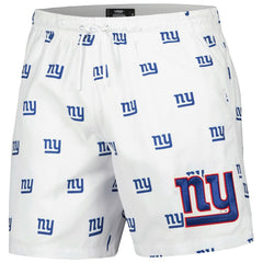 New York Giants Pro Standard Allover Print Mini Logo Shorts White - NFL