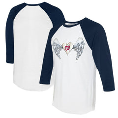 Washington Nationals Tiny Turnip Women's Angel Wings 3/4-Sleeve Raglan T-Shirt Lifestyle