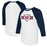 Washington Nationals Tiny Turnip Women's Base Stripe 3/4-Sleeve Raglan T-Shirt for sale