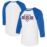 Chicago Cubs Tiny Turnip Women's Base Stripe 3/4-Sleeve Raglan T-Shirt Online