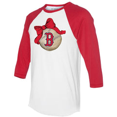 Boston Red Sox Tiny Turnip Women's Baseball Bow 3/4-Sleeve Raglan T-Shirt Near Me
