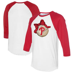 Philadelphia Phillies Tiny Turnip Women's Baseball Bow 3/4-Sleeve Raglan T-Shirt discount