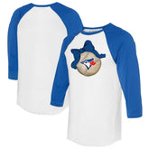 Toronto Blue Jays Tiny Turnip Women's Baseball Bow 3/4-Sleeve Raglan T-Shirt Clearance