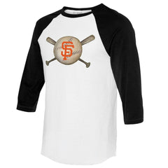 San Francisco Giants Tiny Turnip Women's Baseball Cross Bats 3/4-Sleeve Raglan T-Shirt Online