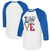 Chicago Cubs Tiny Turnip Women's Baseball Love Raglan 3/4-Sleeve T-Shirt Clearance