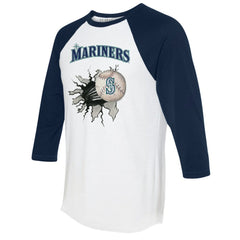 Seattle Mariners Tiny Turnip Women's Baseball Tear 3/4-Sleeve Raglan T-Shirt On Sale