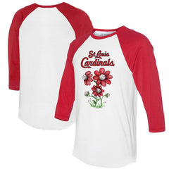 St. Louis Cardinals Tiny Turnip Women's Blooming Baseballs 3/4-Sleeve Raglan T-Shirt Clearance