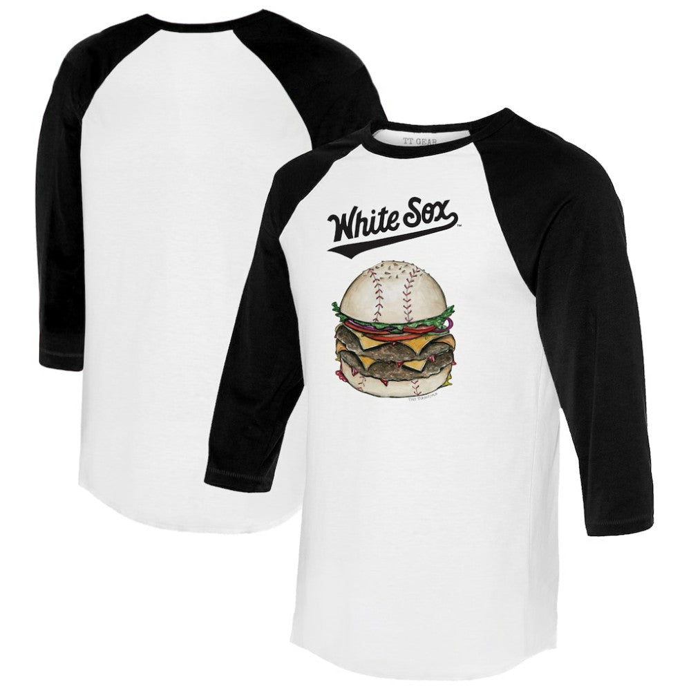 Chicago White Sox Tiny Turnip Women's Burger 3/4-Sleeve Raglan T-Shirt Lifestyle