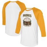 San Diego Padres Tiny Turnip Women's Burger 3/4-Sleeve Raglan T-Shirt Lifestyle