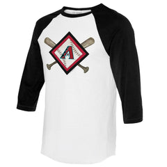 Arizona Diamondbacks Tiny Turnip Women's Diamond Cross Bats 3/4-Sleeve Raglan T-Shirt discount