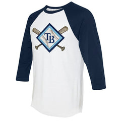 Tampa Bay Rays Tiny Turnip Women's Diamond Cross Bats 3/4-Sleeve Raglan T-Shirt discount