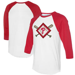 Philadelphia Phillies Tiny Turnip Women's Diamond Cross Bats 3/4-Sleeve Raglan T-Shirt Near Me