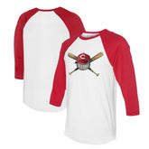 Cincinnati Reds Tiny Turnip Women's Hat Crossbats 3/4-Sleeve Raglan T-Shirt Clearance