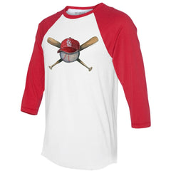 St. Louis Cardinals Tiny Turnip Women's Hat Crossbats 3/4-Sleeve Raglan T-Shirt On Sale