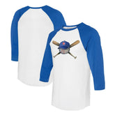 Chicago Cubs Tiny Turnip Women's Hat Crossbats 3/4-Sleeve Raglan T-Shirt for sale