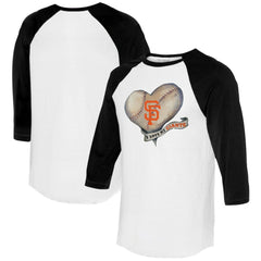 San Francisco Giants Tiny Turnip Women's Heart Banner 3/4-Sleeve Raglan T-Shirt On Sale