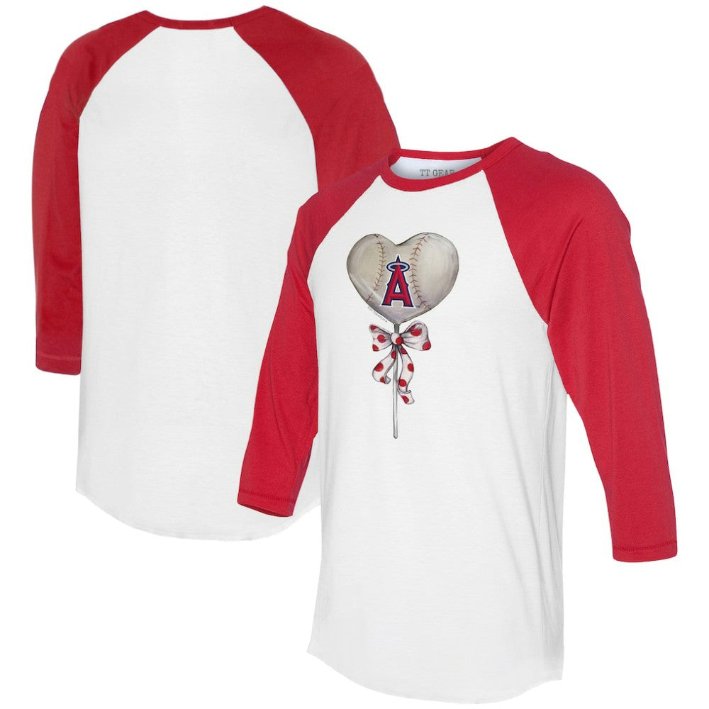 Los Angeles Angels Tiny Turnip Women's Heart Lolly 3/4-Sleeve Raglan T-Shirt Online