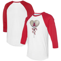 Los Angeles Angels Tiny Turnip Women's Heart Lolly 3/4-Sleeve Raglan T-Shirt Online