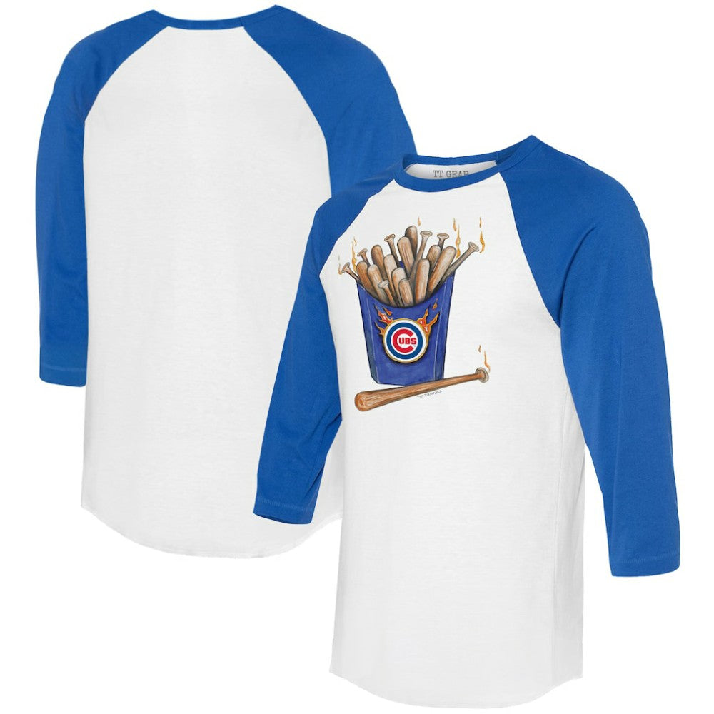 Chicago Cubs Tiny Turnip Women's Hot Bats 3/4-Sleeve Raglan T-Shirt Lifestyle