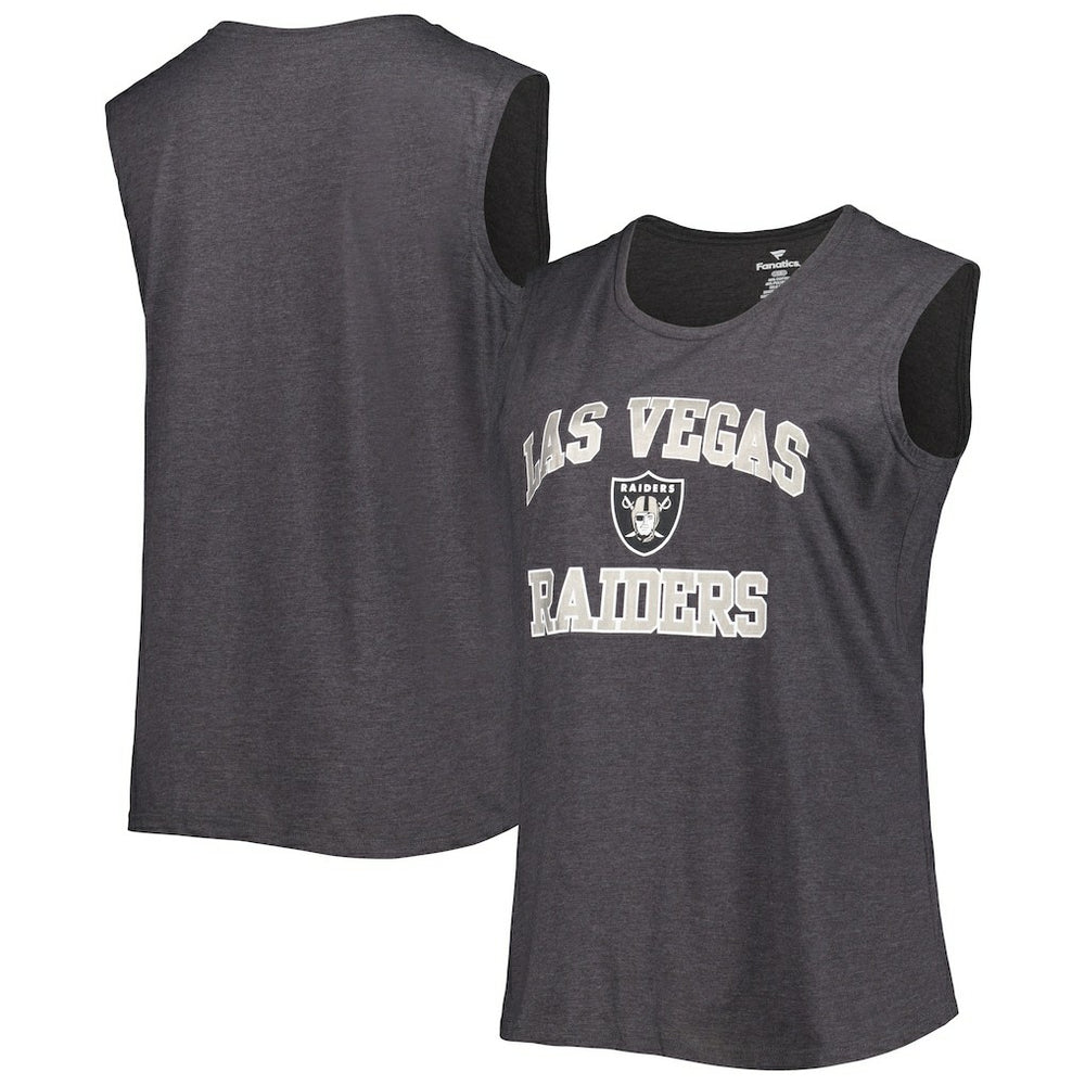 Las Vegas Raiders Women's Plus Size Tank Top Heather Charcoal - Fanatics