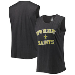 New Orleans Saints Women's Plus Size Tank Top Heather Charcoal - Fanatics
