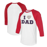 Boston Red Sox Tiny Turnip Women's I Love Dad 3/4-Sleeve Raglan T-Shirt for sale