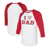 Philadelphia Phillies Tiny Turnip Women's I Love Dad 3/4-Sleeve Raglan T-Shirt Lifestyle