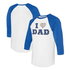 Chicago Cubs Tiny Turnip Women's I Love Dad 3/4-Sleeve Raglan T-Shirt On Sale