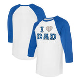 Los Angeles Dodgers Tiny Turnip Women's I Love Dad 3/4-Sleeve Raglan T-Shirt Lifestyle