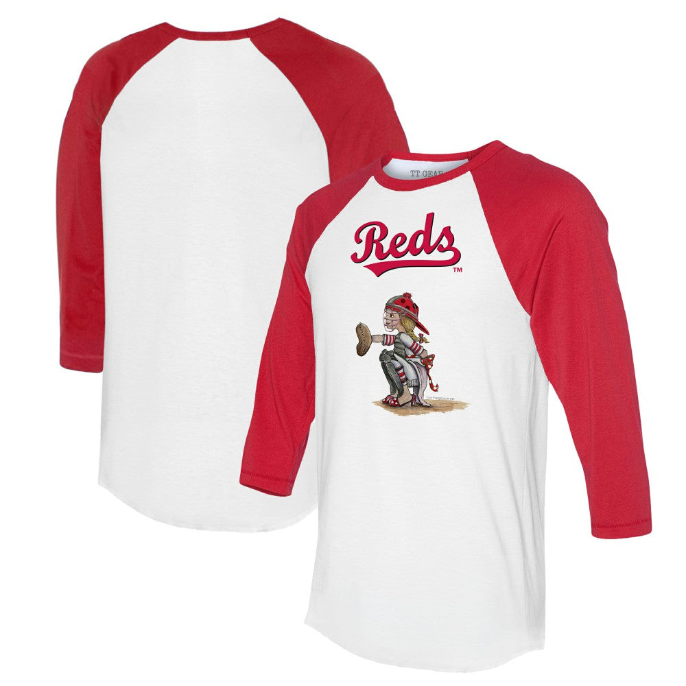 Cincinnati Reds Tiny Turnip Women's Kate 3/4-Sleeve Raglan T-Shirt Lifestyle
