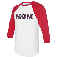 Boston Red Sox Tiny Turnip Women's Logo Mom 3/4-Sleeve Raglan T-Shirt Clearance