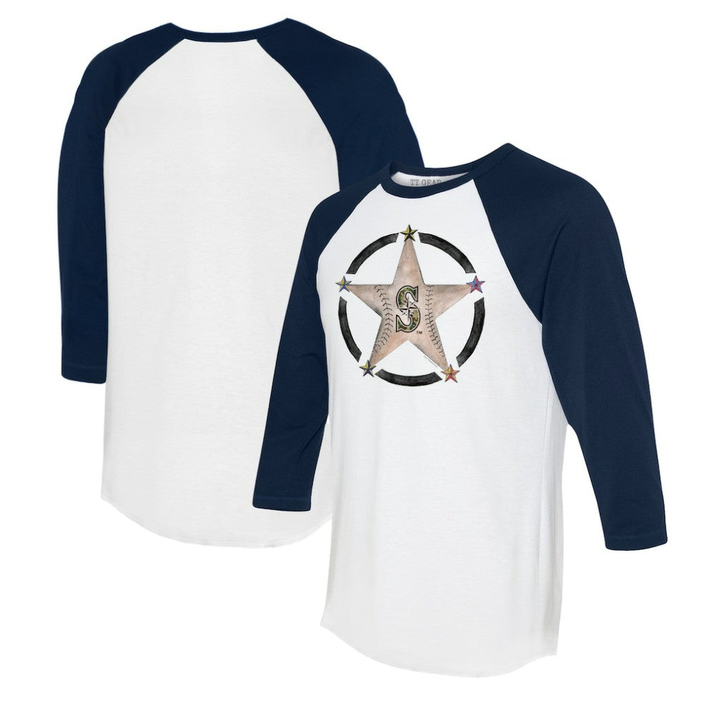 Seattle Mariners Tiny Turnip Women's Military Star 3/4-Sleeve Raglan T-Shirt Sale