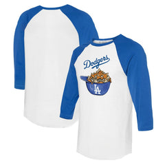 Los Angeles Dodgers Tiny Turnip Women's Nacho Helmet 3/4-Sleeve Raglan T-Shirt On Sale