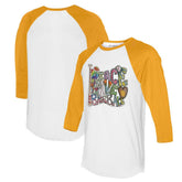 San Diego Padres Tiny Turnip Women's Peace Love Baseball 3/4-Sleeve Raglan T-Shirt Clearance